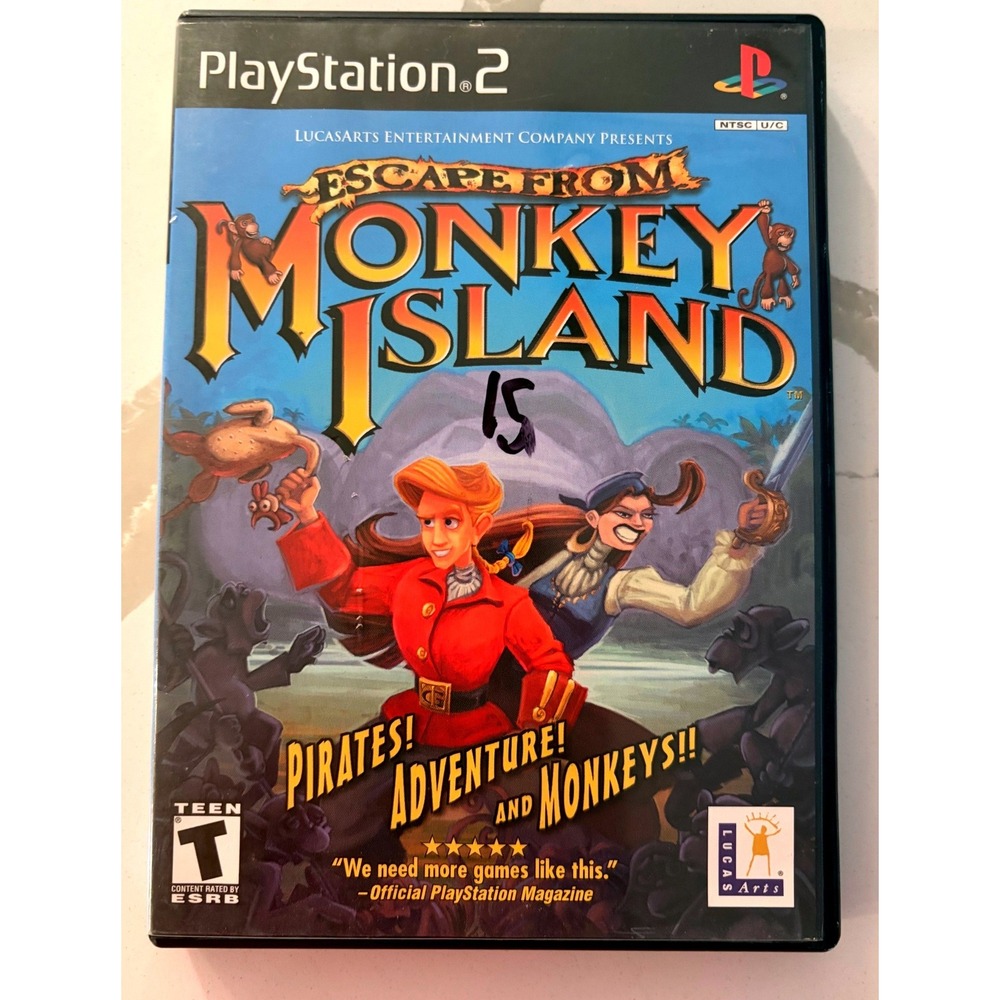 Escape from Monkey Island PS2 Blue Retro, Gaming, Vintage, Pirate Play station 2